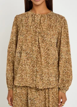 Sally printed silk-chiffon top