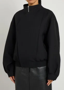 Salma panelled wool bomber jacket