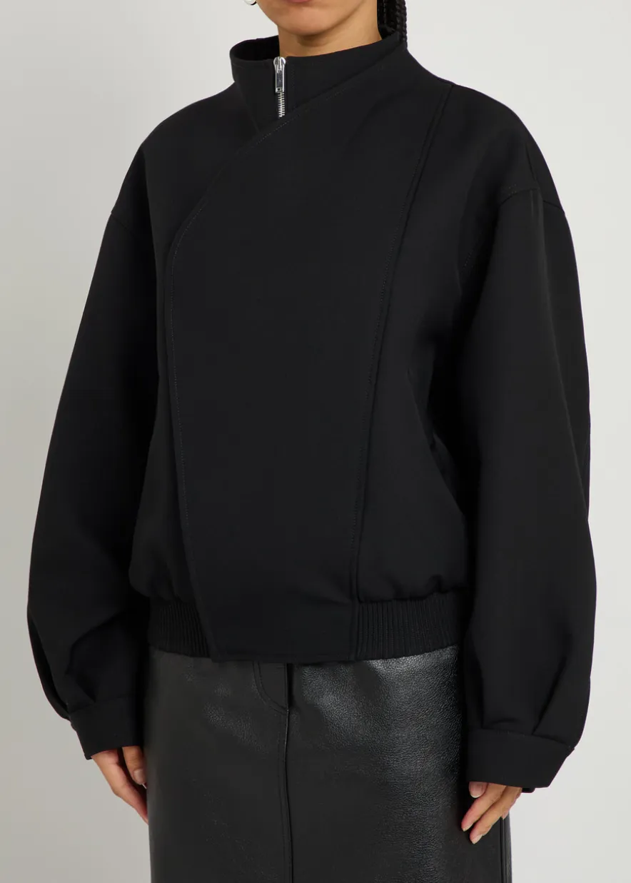 Salma panelled wool bomber jacket