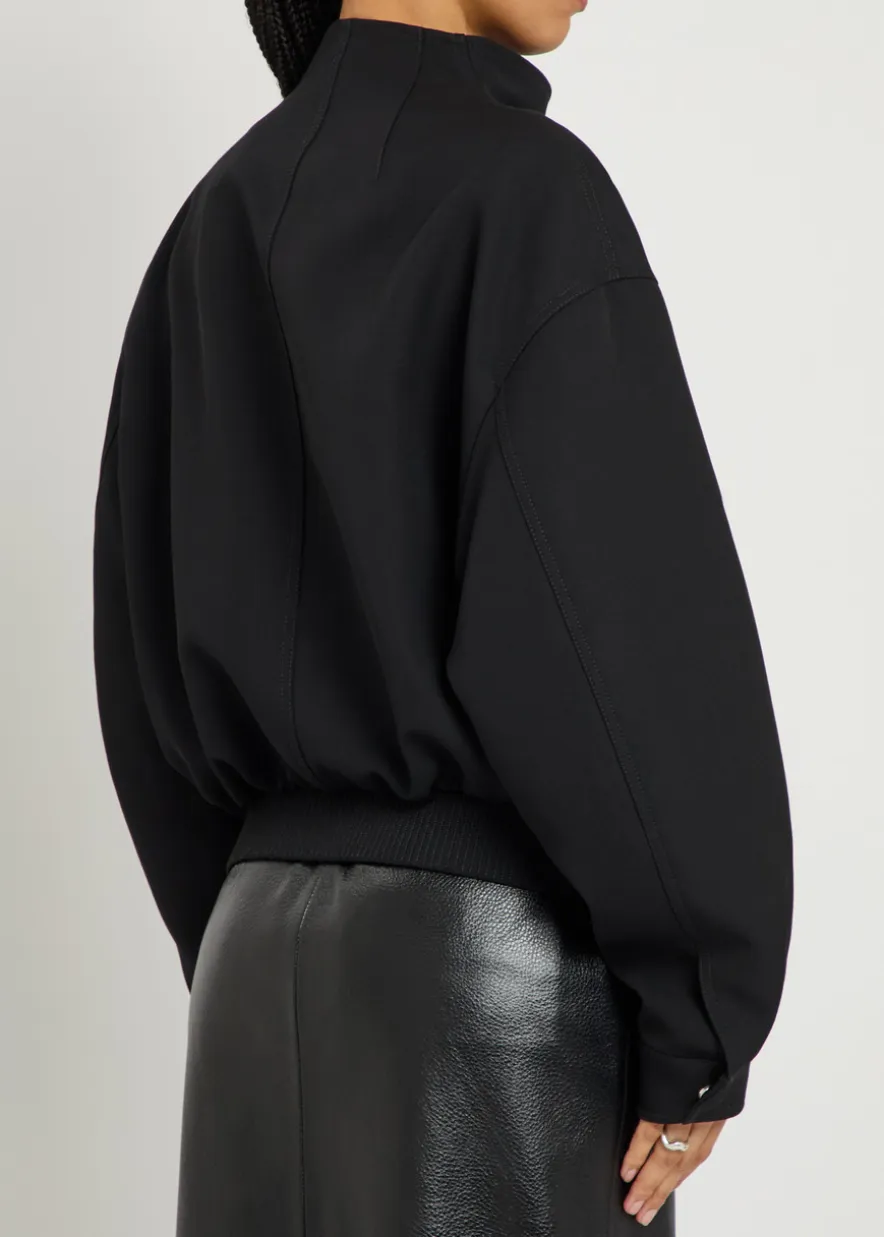 Salma panelled wool bomber jacket