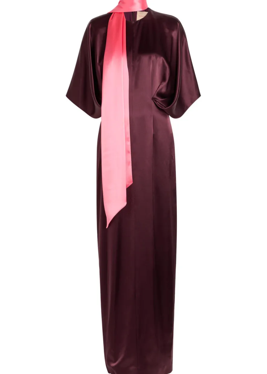 Sami draped satin maxi dress
