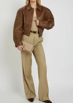 Samson panelled leather jacket