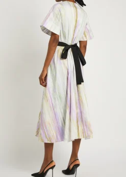 Sana printed cotton-poplin midi dress