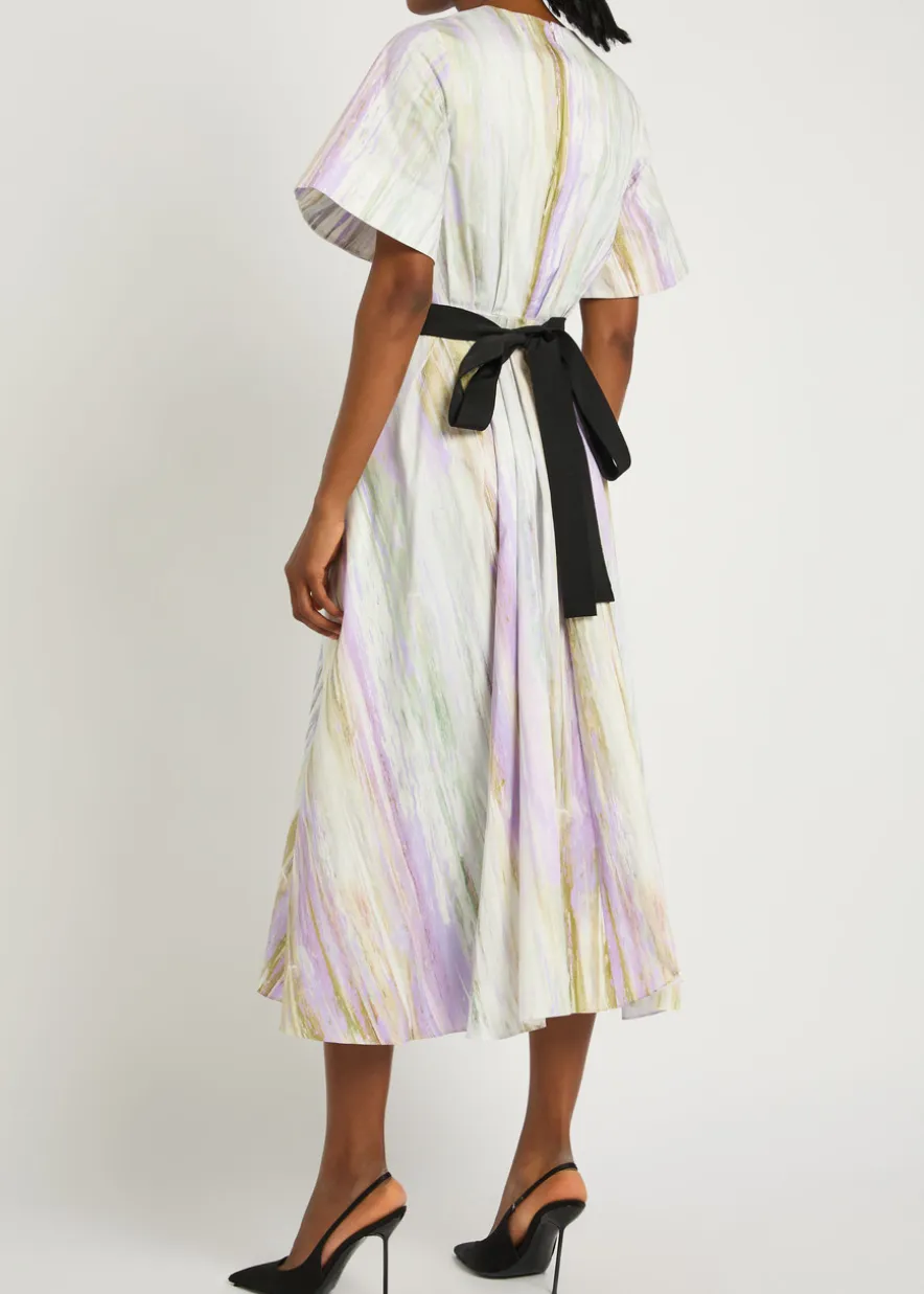Sana printed cotton-poplin midi dress