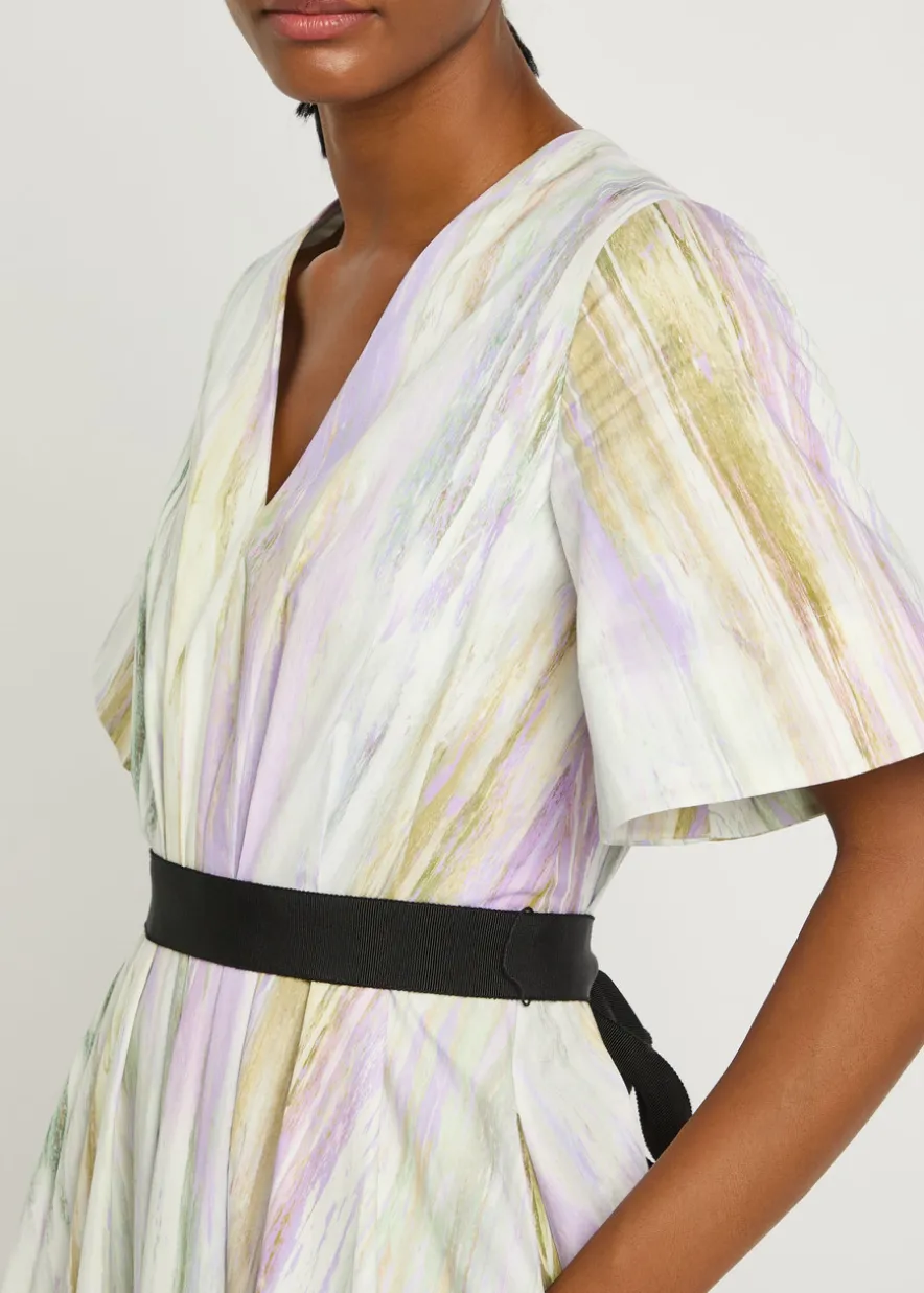 Sana printed cotton-poplin midi dress