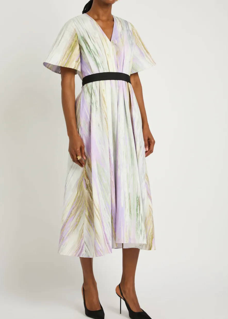 Sana printed cotton-poplin midi dress