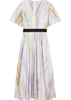 Sana printed cotton-poplin midi dress