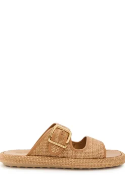 Sandalo leather-trim raffia sandals