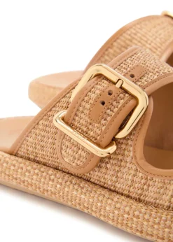 Sandalo leather-trim raffia sandals