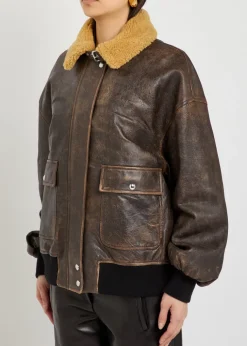 Sandor shearling-collar leather jacket