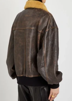 Sandor shearling-collar leather jacket