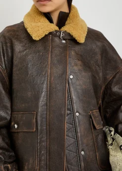 Sandor shearling-collar leather jacket