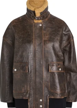 Sandor shearling-collar leather jacket