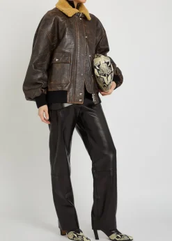 Sandor shearling-collar leather jacket