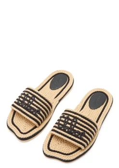 Sand striped woven sliders