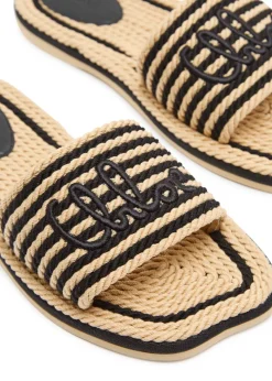 Sand striped woven sliders
