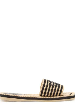 Sand striped woven sliders