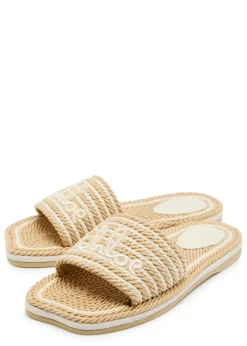 Sand striped woven sliders
