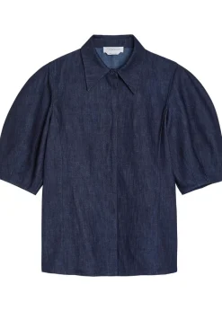 Sansi cotton and linen-blend top