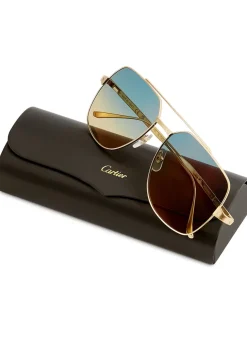 Santos De Cartier gold-tone aviator-style sunglasses