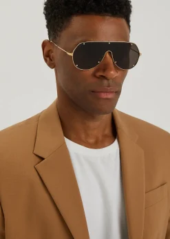 Santos De Cartier gold-tone mask sunglasses
