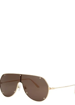 Santos De Cartier gold-tone mask sunglasses