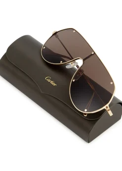 Santos De Cartier gold-tone mask sunglasses