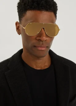 Santos De Cartier gold-tone mask sunglasses