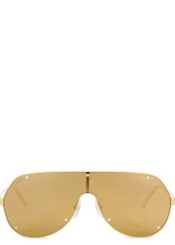 Santos De Cartier gold-tone mask sunglasses