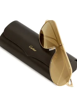Santos De Cartier gold-tone mask sunglasses