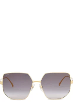 Santos De Cartier gold-tone square-frame sunglasses