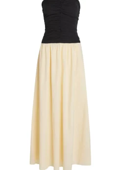 Sant Roc colour-blocked seersucker maxi dress