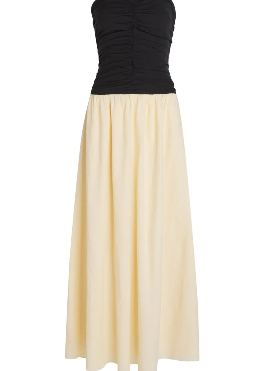 Sant Roc colour-blocked seersucker maxi dress