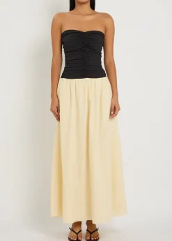 Sant Roc colour-blocked seersucker maxi dress