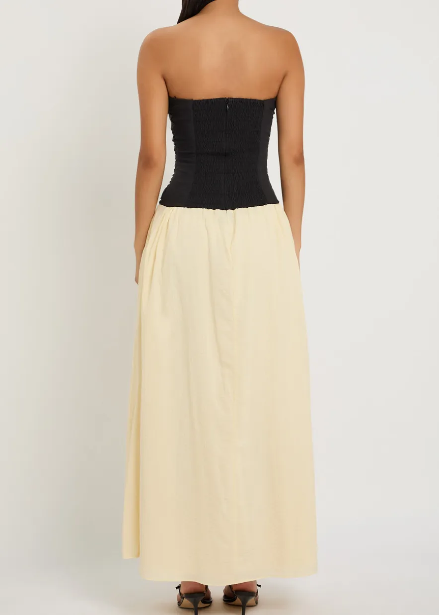 Sant Roc colour-blocked seersucker maxi dress
