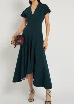 Sapha asymmetric crepe midi dress