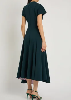 Sapha asymmetric crepe midi dress