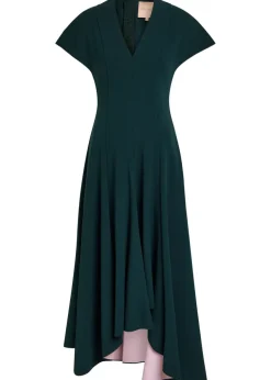 Sapha asymmetric crepe midi dress