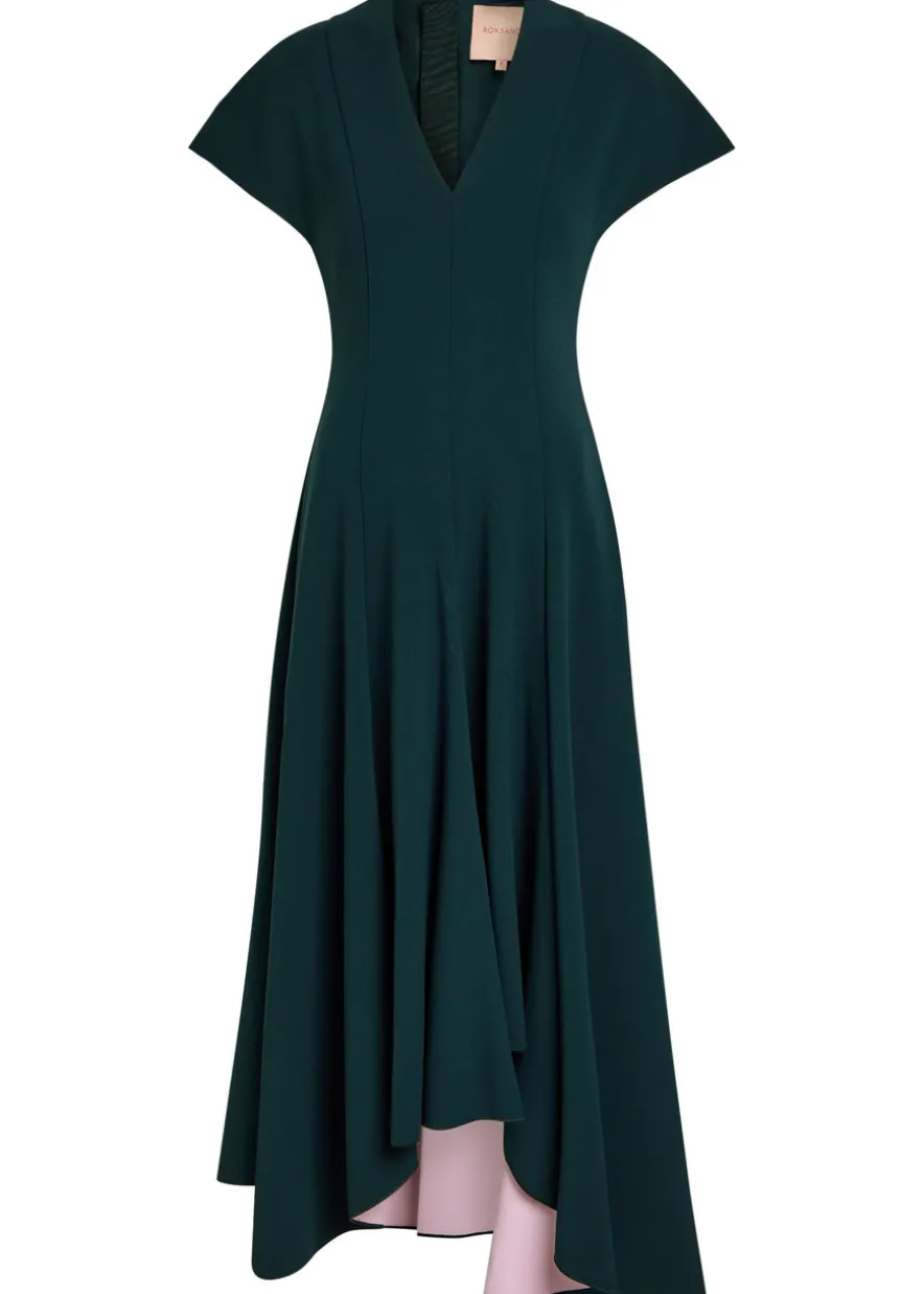 Sapha asymmetric crepe midi dress