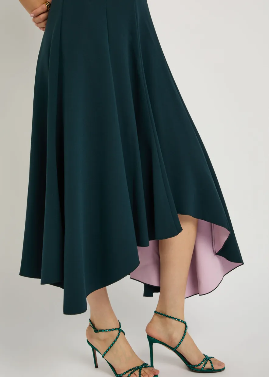Sapha asymmetric crepe midi dress