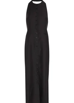 Sarah halterneck wool and silk-blend midi dress