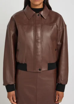 Sarah leather bomber jacket