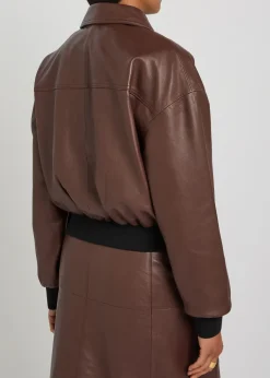 Sarah leather bomber jacket