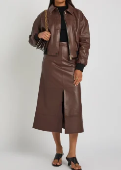 Sarah leather bomber jacket