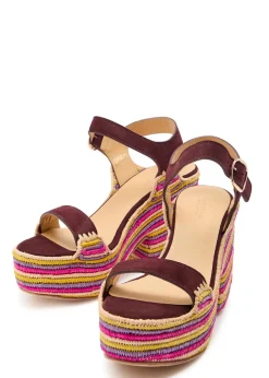 Sardis 100 striped raffia platform sandals