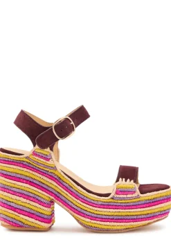 Sardis 100 striped raffia platform sandals