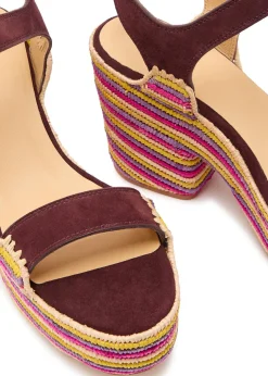 Sardis 100 striped raffia platform sandals