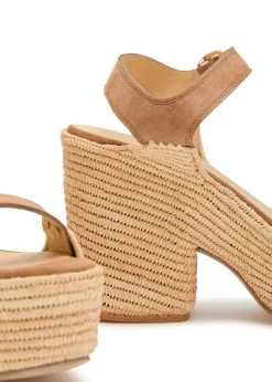Sardis 100 suede and raffia platform sandals