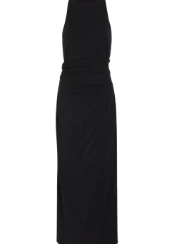 Sarong-effect jersey midi dress
