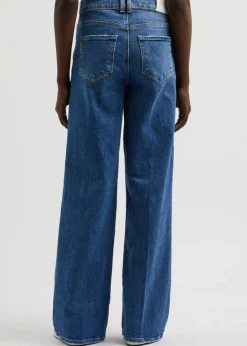 Sasha distressed wide-leg jeans